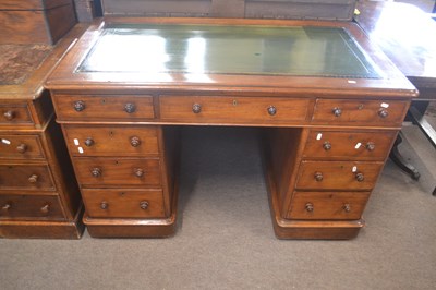 Lot 369 - A Victorian mahogany twi pedestal office desk...