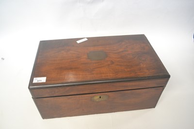 Lot 371 - A Victorian walnut and brass mounted writing...