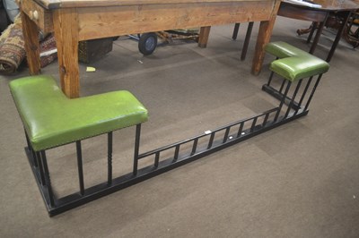 Lot 396 - A 20th Century steel and green leather...