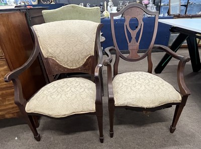 Lot 401 - Two late 19th Century armchairs of differing...