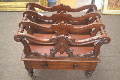 Lot 422 - A Victorian mahogany Canterbury magazine rack...