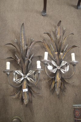 Lot 427 - A pair of 20th Century sheet metal wheatsheaf...