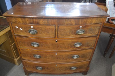 Lot 439 - A late Georgian mahogany bow front chest of...