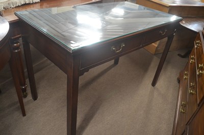 Lot 442 - Georgian mahogany two drawer side table fitted...