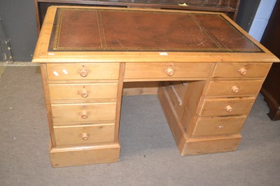 Lot 443 - A Victorian pine twin pedestal office desk...