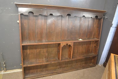Lot 444 - A 19th Century oak plate rack or dresser back...