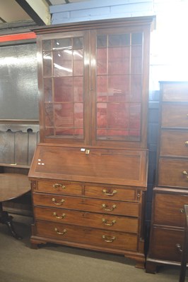 Lot 446 - A late Georgian mahogany bureau bookcase with...