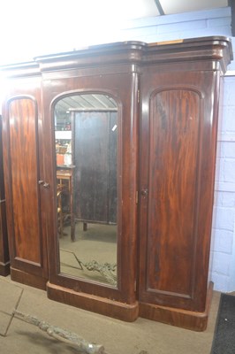 Lot 448 - A large Victorian mahogany wardrobe with...