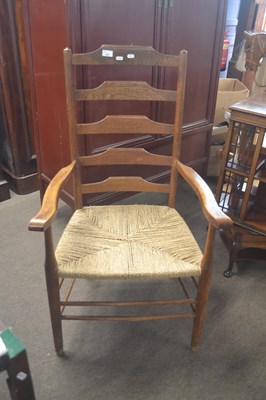 Lot 450 - A 19th Century oak framed and sisal seated...
