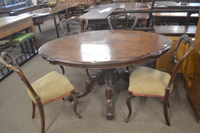 Lot 455 - A Victorian walnut veneered pedestal dining...