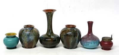 Lot 284A - Group of Linthorpe vases including pair  of...