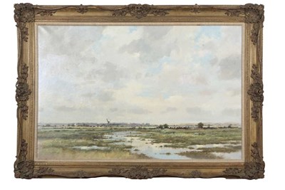 Lot 73 - Colin Burns (b.1944), "Horsey Mill", oil on...