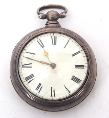 Lot 169 - A silver pair case pocket watch, hallmarked on...