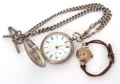 Lot 174 - Mixed Lot: A 9ct gold ladies wristwatch and a...