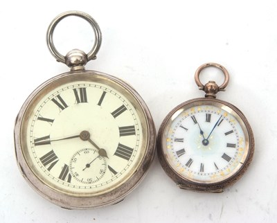 Lot 175 - Mixed Lot: Two pocket watches, one white metal...