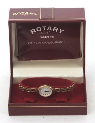 Lot 181 - A 9ct gold cased ladies Rotary watch with box...