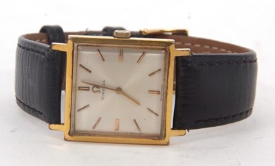 Lot 196 - A gents square cased Omega wristwatch,...