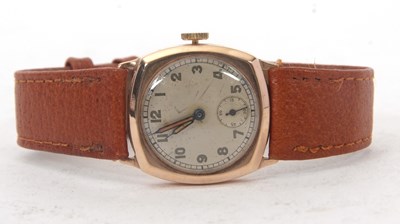 Lot 197 - A 9ct gold cased BWC gents watch, stamped 375...