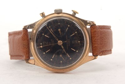 Lot 200 - A gold plated Dreffa gents chronograph,...