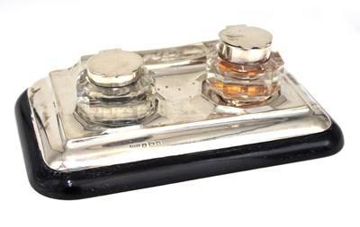 Lot 46 - A George V silver small ink stand of...