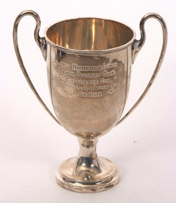 Lot 51 - A George V silver twin handled trophy cup,...