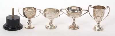 Lot 53 - A group of four hallmarked silver small twin...