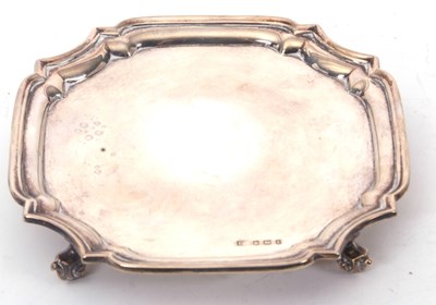 Lot 63 - A George V silver salver of shaped square form,...