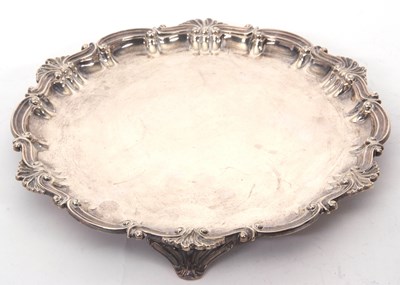 Lot 66 - A late Victorian heavy silver salver of shaped...