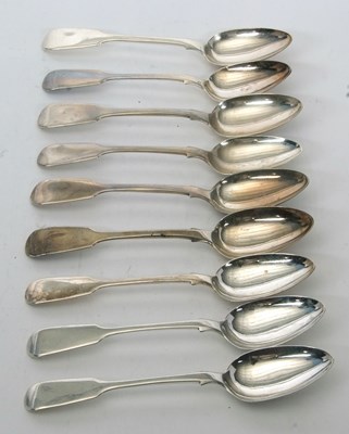 Lot 75 - A group of nine Victorian fiddle pattern...