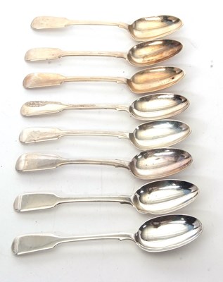 Lot 80 - Group of eight Victorian fiddle pattern...