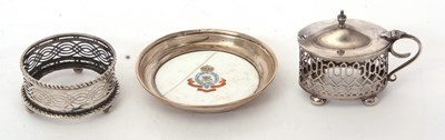 Lot 86 - Mixed Lot: An Edwardian silver pierced mustard...