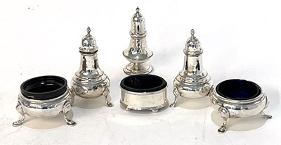 Lot 91 - Mixed Lot: A pair of George VI silver cauldron...