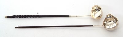 Lot 95 - Two Georgian toddy ladles having baleen...