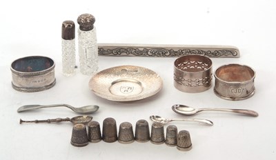 Lot 95A - Mixed Lot:  Two hallmarked silver serviette...