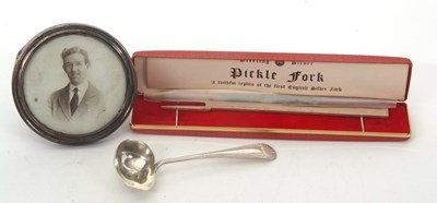 Lot 107 - Mixed Lot: A cased silver two prong pickle...