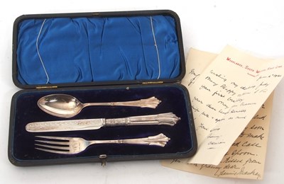 Lot 127 - A cased Edwardian silver three piece...
