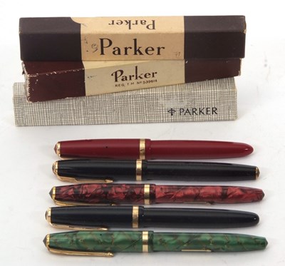 Lot 148 - A collection of five vintage fountain pens,...