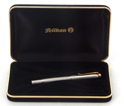 Lot 159 - A Pelikan silver plated fountain pen with a...