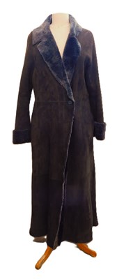 Lot 82 - A lady's full length brown sheepskin coat,...