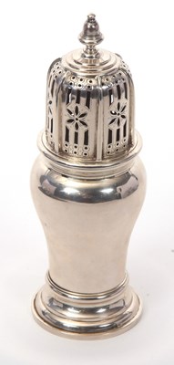 Lot 3 - George V silver caster of plain tapering...