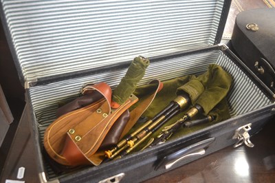 Lot 473 - A cased set of Northumbrian small pipes by...