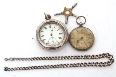 Lot 173A - Mixed Lot: Two pocket watches and a silver...