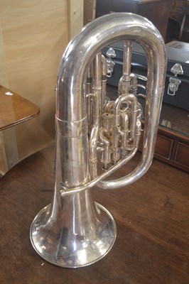 Lot 472 - A silver plated euphonium marked Class A...