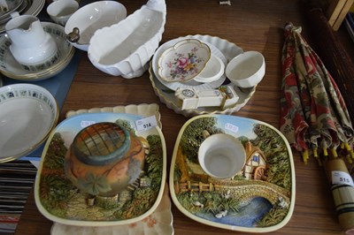 Lot 514 - MIXED LOT VARIOUS WALL PLAQUES, OVERLAID GLASS...