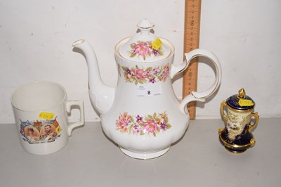 Lot 8 - A Colclough teapot, a royal commemorative mug...