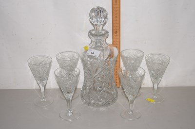 Lot 14 - A decanter and glasses