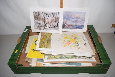 Lot 22 - Box of various assorted prints, sketch books etc