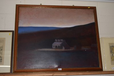 Lot 31 - 20th Century School study of buildings at dusk,...