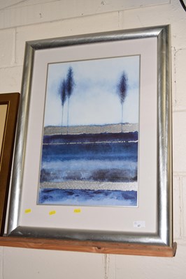 Lot 37 - A modern mixed media study of moonlit trees