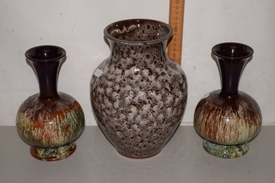 Lot 74 - A group of three mottled glazed vases, one by...